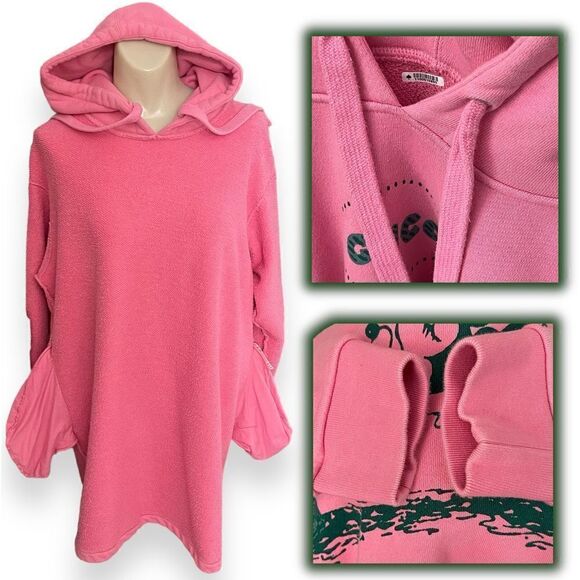 Gucci+Disney Mickey Mouse Minnie Pink  Sweatshirt Hoodie Dress with Pockets - Picture 15 of 16